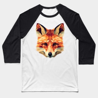 Fox Portrait Geometric Baseball T-Shirt